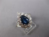 WIDE 1.52CT DIAMOND & AAA SAPPHIRE 14KT WHITE GOLD 3D PEAR SHAPE ENGAGEMENT RING