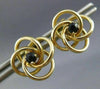ESTATE .25CT AAA SAPPHIRE 14KT YELLOW GOLD 3D LOVE KNOT STUD EARRINGS #20858