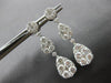 LARGE 3.2CT DIAMOND 18KT WHITE GOLD 3D CLASSIC TEAR DROP FLOWER HANGING EARRINGS