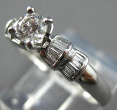 .40CT DIAMOND 14KT WHITE GOLD 3D CLASSIC ROUND & BAGUETTE ENGAGEMENT RING #27997