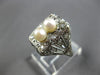 ANTIQUE .25CT OLD MINE DIAMOND & AAA SOUTH SEA PEARL 14KT WHITE GOLD RING #28167