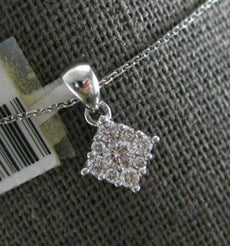 .25CT DIAMOND 14K WHITE GOLD ROUND INVISIBLE SQUARE GEOMETRICAL FLOATING PENDANT