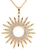 LARGE 2.67CT DIAMOND 18KT YELLOW GOLD 3D FLOWER SUNBURST FUN FLOATING PENDANT