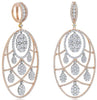 LARGE 9.42CT DIAMOND 18KT WHITE & ROSE GOLD OVAL CHANDELIER FUN HANGING EARRINGS