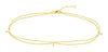 .05CT DIAMOND 14KT YELLOW GOLD 3 STONE BY THE YARD DOUBLE STRAND ANKLE /BRACELET