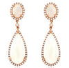 10.75CT DIAMOND & AAA OPAL 14K ROSE GOLD OVAL & ROUND TEAR DROP HANGING EARRINGS