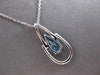 .77CT DIAMOND & AAA BLUE TOPAZ 14KT WHITE GOLD PEAR SHAPE & ROUND LUCKY PENDANT