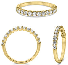 .50CT DIAMOND 14KT YELLOW GOLD 3D ROUND CLASSIC SEMI ETERNITY ANNIVERSARY RING