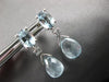 4.28CT AAA AQUAMARINE 18K WHITE GOLD MULTI SHAPE TEAR DROP FUN HANGING EARRINGS