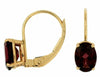 ESTATE 2.0CT AAA RHODOLITE 14KT YELLOW GOLD 3D OVAL LEVER BACK HANGING EARRINGS