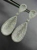 ESTATE LARGE 2.30CT DIAMOND 18K WHITE GOLD 3D CLASSIC TEAR DROP HANGING EARRINGS