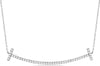 ESTATE .35CT DIAMOND 14KT WHITE GOLD 3D CLASSIC ROUND BAR LOVE NECKLACE