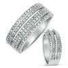ESTATE .66CT DIAMOND 14KT WHITE GOLD 3D CLASSIC MULTI ROW ROUND FUN RING
