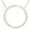 .51CT DIAMOND 14KT WHITE GOLD 3D ROUND SHARED PRONG CIRCLE OF LIFE LOVE NECKLACE