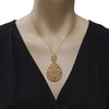 LARGE .41CT DIAMOND 18KT YELLOW GOLD OPEN FILIGREE MULTI HEART FLOATING PENDANT