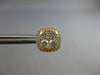 ESTATE 1.29CT DIAMOND 14KT YELLOW GOLD ROUND INVISIBLE SQUARE HALO STUD EARRINGS