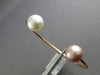 AAA WHITE & PINK SOUTH SEA PEARL 14KT ROSE GOLD 3D FLEXIBLE LOVE BANGLE BRACELET
