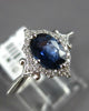 .97CT DIAMOND & AAA SAPPHIRE 14KT WHITE GOLD 3D OVAL & ROUND FILIGREE CROWN RING