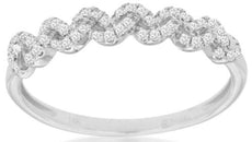 ESTATE .15CT DIAMOND 14K WHITE GOLD CLASSIC ROUND INFINITY LOVE ANNIVERSARY RING