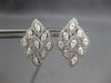 LARGE 2.24CT DIAMOND 18K WHITE GOLD MULTI LEAF FLORAL LEVERBACK HANGING EARRINGS