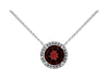 ESTATE 2.54CT DIAMOND & AAA GARNET 14KT WHITE GOLD ROUND HALO PENDANT NECKLACE