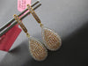 LARGE .96CT WIHTE & PINK DIAMOND 18KT WHITE & ROSE GOLD PAVE TEAR DROP EARRINGS