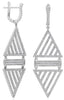 LARGE 1.65CT DIAMOND 18KT WHITE GOLD TRIANGULAR GEOMETRICAL FUN HANGING EARRINGS