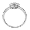 ESTATE .44CT DIAMOND 18K WHITE GOLD 3D ROUND & BAGUETTE PEAR SHAPE HALO FUN RING