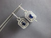 1.66CT DIAMOND & AAA SAPPHIRE 14KT WHITE GOLD 3D ROUND & OVAL HANGING EARRINGS