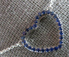 ESTATE .30CT AAA SAPPHIRE 14KT WHITE GOLD 3D OPEN HEART CLASSIC LOVE NECKLACE