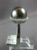 ESTATE .32CT DIAMOND & AAA TAHITIAN PEARL 18KT WHITE GOLD CLASSIC HALO LOVE RING