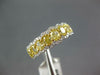 ESTATE 2.18CT WHITE & FANCY YELLOW DIAMOND 18K 2 TONE GOLD OVAL ANNIVERSARY RING