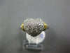 ESTATE 1.31CT WHITE & FANCY YELLOW DIAMOND 14K 2 TONE GOLD PUFF HEART SHAPE RING