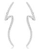 ESTATE .58CT DIAMOND 14KT WHITE GOLD DOUBLE WAVE BAR HANGING EARRINGS