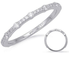 .27CT DIAMOND 14KT WHITE GOLD 3D CLASSIC BAMBOO 3/4TH ETERNITY ANNIVERSARY RING