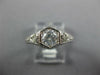 ANTIQUE .62CT DIAMOND 14KT WHITE GOLD HEXAGON FILIGREE ART DECO ENGAGEMENT RING