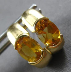 1.78CT AAA CITRINE 14KT YELLOW GOLD SEMI BEZEL UMBRELLA HANGING EARRINGS #27933