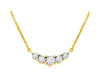 ESTATE .20CT DIAMOND 14KT YELLOW GOLD 3D FIVE STONE GRADUATING LOVE NECKLACE