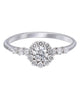 ESTATE .56CT DIAMOND 18KT WHITE GOLD 3D ROUND SOLITAIRE FRIENDSHIP LOVE RING