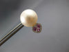 .37CT DIAMOND & AAA PINK SAPPHIRE & SOUTH SEA PEARL 14K WHITE GOLD STUD EARRINGS