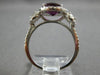 ESTATE LARGE 5.38CT DIAMOND & AAA RHODOLITE 14KT WHITE GOLD HALO ENGAGEMENT RING