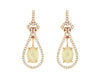 1.34CT DIAMOND & AAA OPAL 14KT ROSE GOLD OVAL & ROUND TEAR DROP HANGING EARRINGS