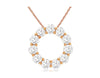 2.10CT DIAMOND 14KT ROSE GOLD 3D CLASSIC ROUND CIRCLE OF LIFE FLOATING PENDANT