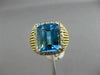 ESTATE LARGE 4.31CT DIAMOND & AAA BLUE TOPAZ 14KT TWO TONE GOLD HALO MESH RING