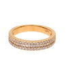 .45CT DIAMOND 18KT YELLOW GOLD 3D CLASSIC ROUND 3 ROW WEDDING ANNIVERSARY RING