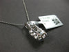 ESTATE 1.08CT DIAMOND 18KT WHITE GOLD 3D ROUND INVISIBLE SQUARE FLOATING PENDANT