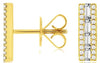 .40CT DIAMOND 14K YELLOW GOLD ROUND & BAGUETTE CLASSIC RECTANGULAR STUD EARRINGS