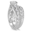 WIDE 1.25CT DIAMOND 14K WHITE GOLD 3D ROUND INFINITY ENGAGEMENT WEDDING RING