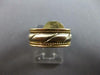 ESTATE WIDE 14K 2 TONE GOLD HANDCRAFTED MATTE AND SHINY WEDDING ANNIVERSARY RING