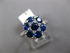 WIDE 1.75CT DIAMOND & AAA SAPPHIRE 18K WHITE GOLD FLOWER STAR OF DAVID LOVE RING